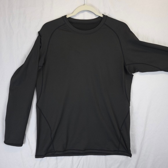 Unbranded Other - Men Black Long Sleeve Set of 3 Layering Shirt Crew Neck Stretch Men L Workwear